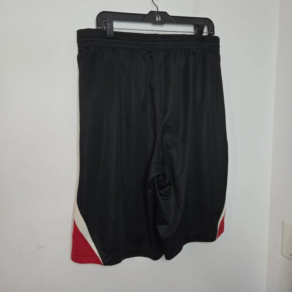 Nike Basketball Shorts Mens XL Black Red White Mesh Athletic Activewear Pockets